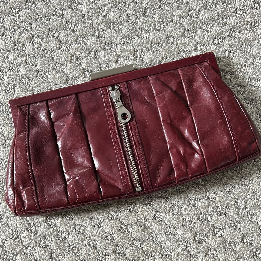 Christopher Kon Burgundy Leather Clutch